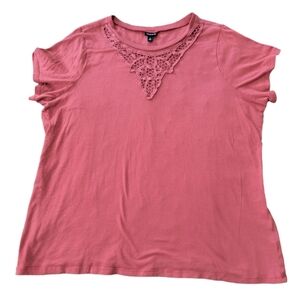 Torrid Crochet Front Crew Neck Short Sleeve T-shirt Size 3 (US Size 3X)